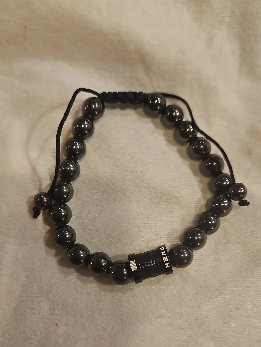 Black Hematite Beaded Adjustable Bracelet